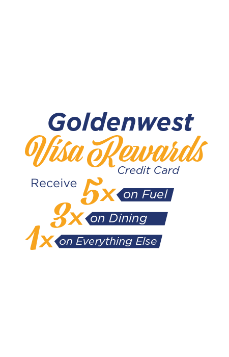 Visa Rewards credit cards. Receive 5x on fuel. 3x on dining. 1x on everything else.