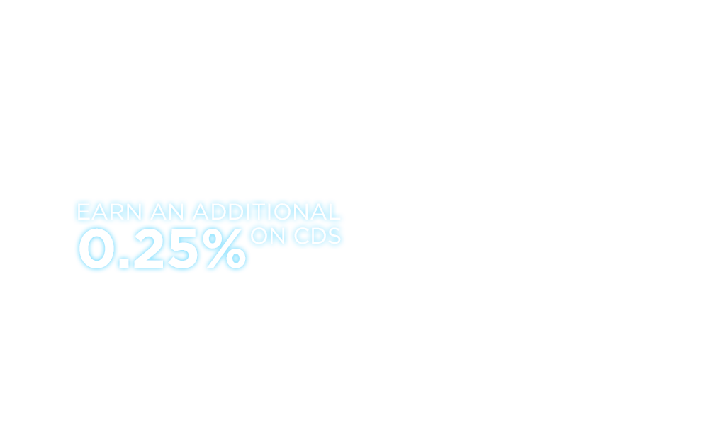 President's Club Members earn an additional 0.25% on CDs.