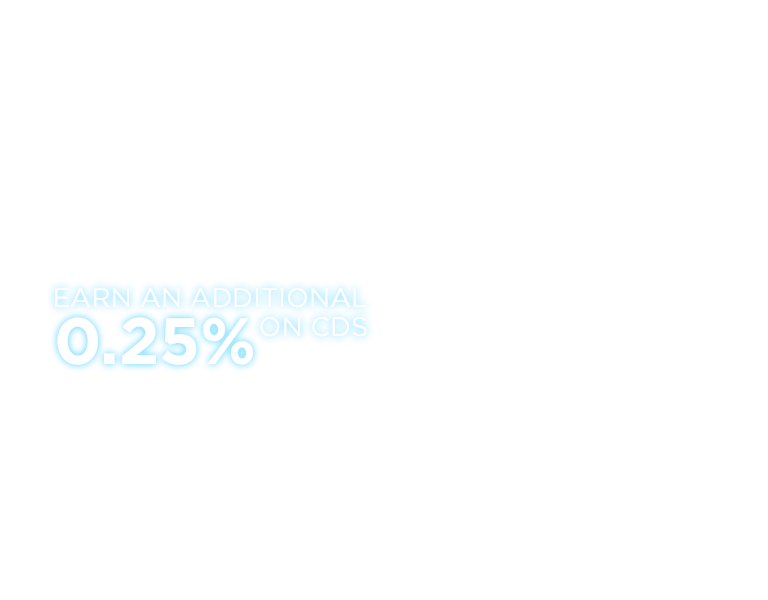 President's Club Members earn an additional 0.25% on CDs.