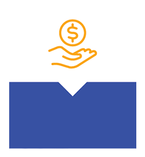 Decoractive hand with dollar sign graphic