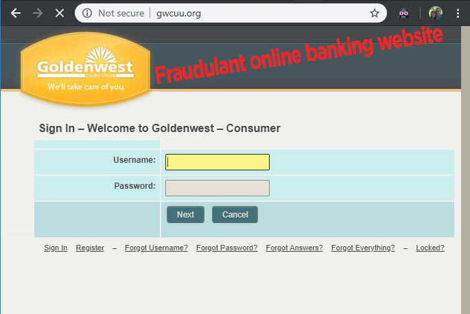 Fake gwcu website