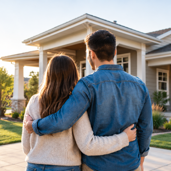 Couple in Front of House